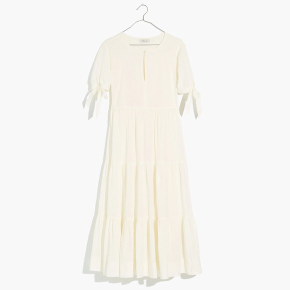 Madewell Swiss Dot Cotton Cream Cottage Core Easter Coastal Boho Maxi Dress Sz M - Picture 4 of 13